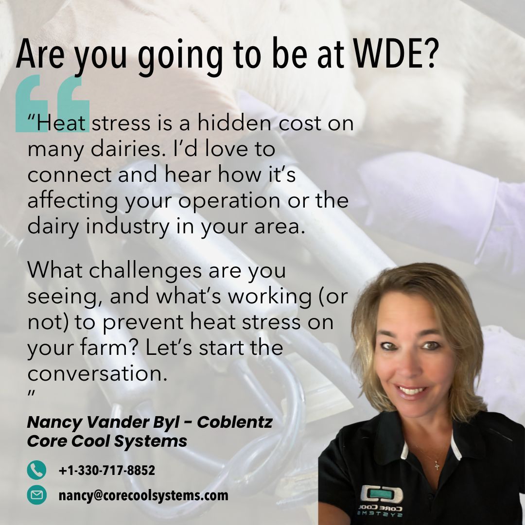 Heading to World Dairy Expo 2025 in Madison Sept 30–Oct 3.

Heat stress doesn’t have to ruin your summer — keep cows core body cool, milk steady &amp; repro on track.

Stop by the Sun-North booth or DM me to connect about proactive heat stress prevention.