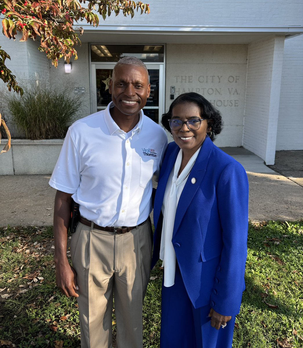 Early voting is underway, and I’m proud to support Virgil Thornton, Sr. ! 🗳️ Cast your ballot at the Old Hampton Courthouse, 101 Kings Way, now through Nov 1.

🕒 Hours: M–F, 8:30AM–5PM
📅 Weekend voting:
• Sun, Oct. 12, 1–5PM
• Sat, Oct. 25, 9AM–5PM
• Sat, Nov. 1, 9AM– 5PM