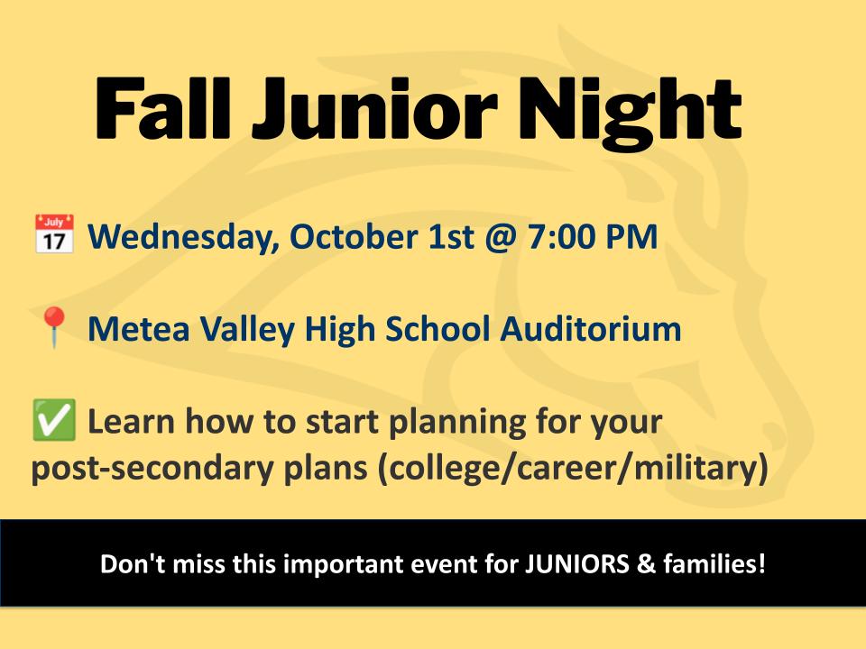 Fall Junior Night: Post Secondary Plans
