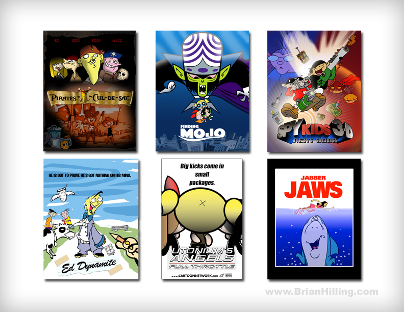 Cartoon Orbit parody movie posters.