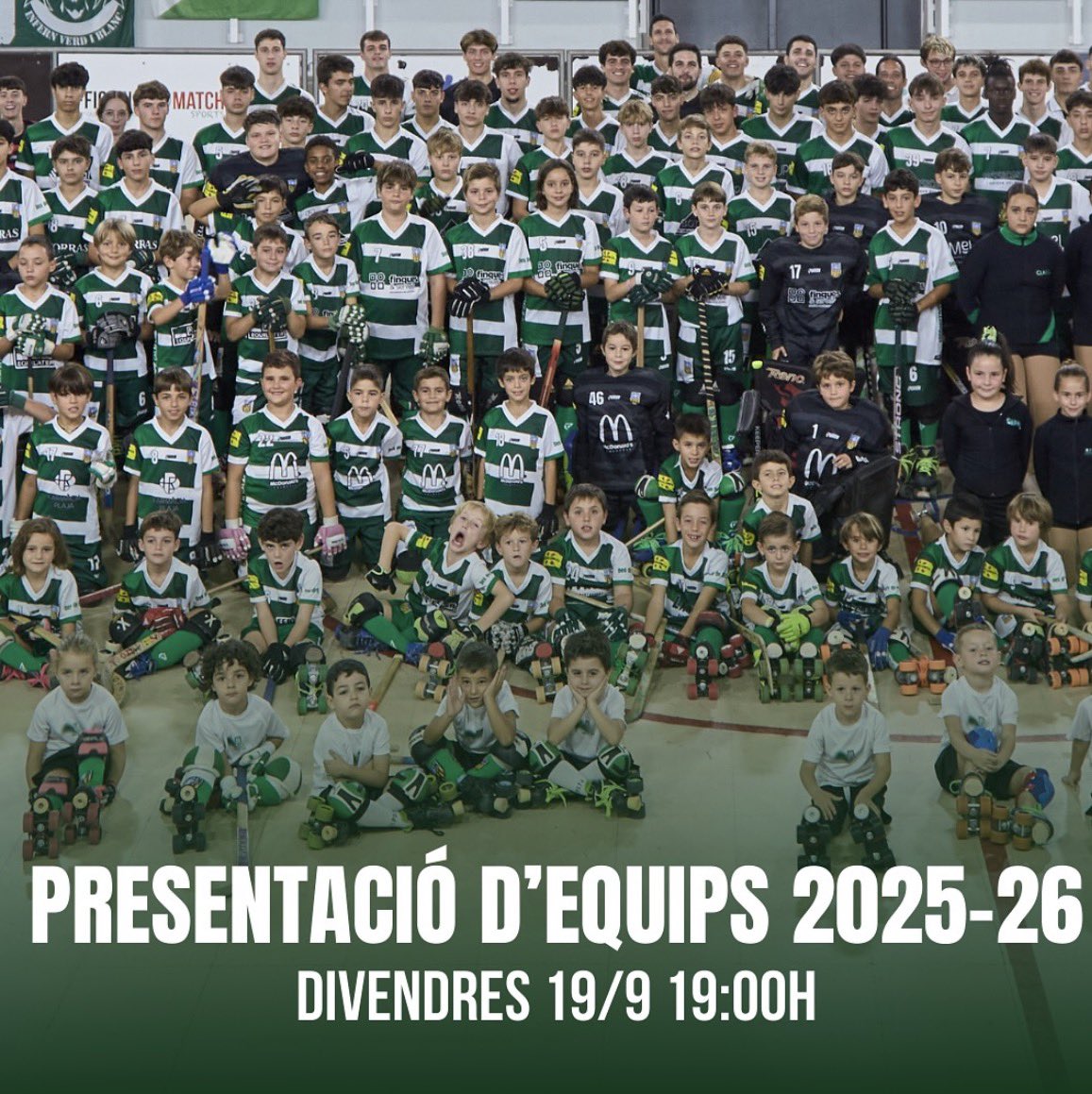 🔜 Avui 19/09/25  viurem una tarda molt especial al pavelló! Arriba la presentació oficial dels equips del <a href="/cpcalafell/">ClubPatíCalafell</a> per a la temporada 2025-26 💚🤍
I a les 21:00h amistós: <a href="/cpcalafell/">ClubPatíCalafell</a> <a href="/la_menorquina/">La Menorquina</a> 🆚 <a href="/chcaldes/">Recam Làser CH Caldes</a> 
I a més... tots els nens tindran un gelat de <a href="/la_menorquina/">La Menorquina</a>