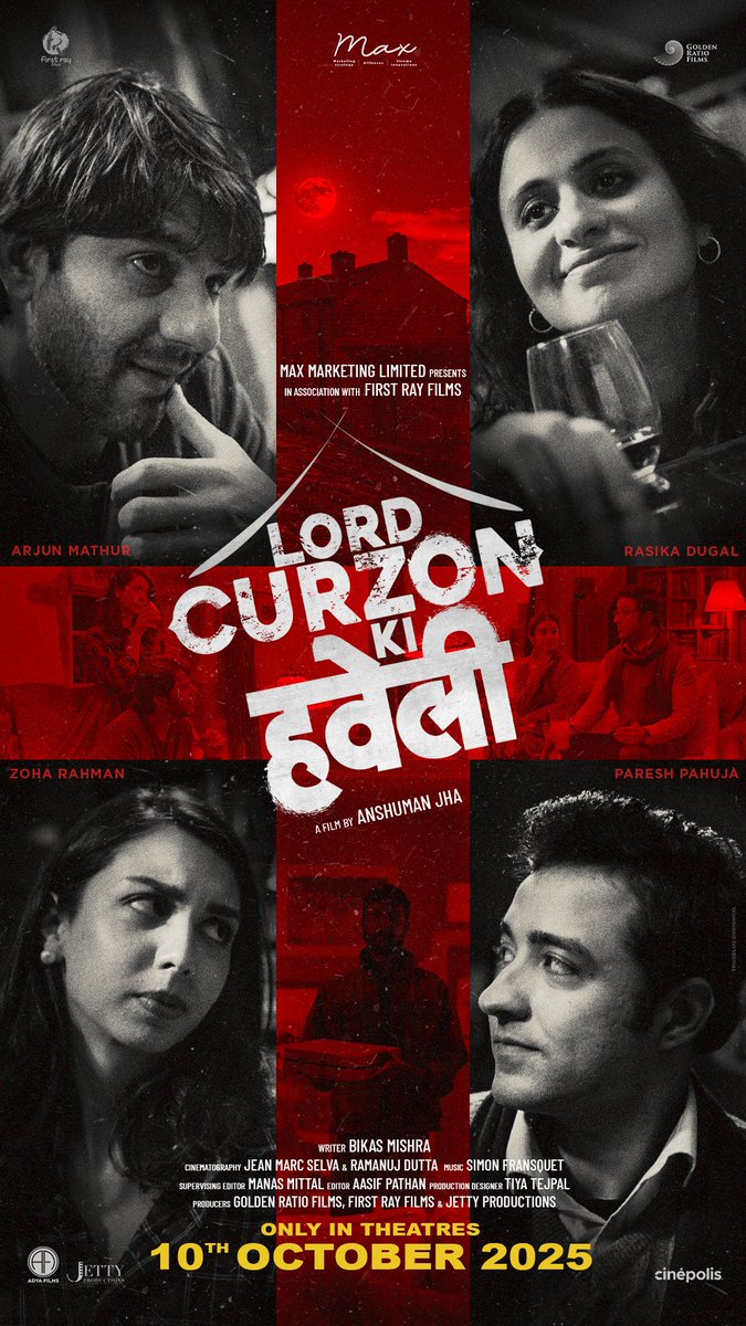 UFOMoviez's tweet photo. Hitchcock would’ve RSVP’d ‘Yes’ to this dinner party with Desis. 🔪🥂🍕 #LordCurzonKiHaveli - crashing into cinemas October 10th. #ItsNotAJoke
@theanshumanjha
@arjun_mathur
@rasikadugal
@pareshpahuja
@tanmaydhanania
@firstrayfilms
@goldenrationfilmsg
@marketingatmax
@bikasmishra https://t.co/JXVds3Cv3e
