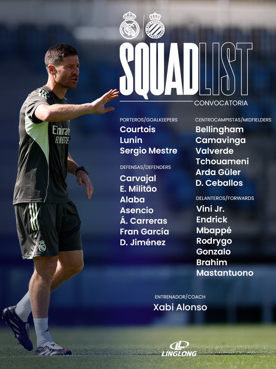 📋✅ Our squad for the match!
🆚 <a href="/RCDEspanyol_EN/">RCD Espanyol de Barcelona</a>