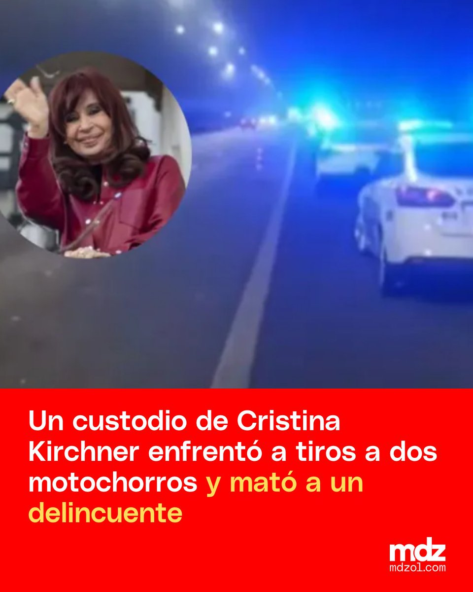 mdzol's tweet image. 🔫 Un custodio de Cristina Fernández de Kirchner protagonizó un tiroteo con motochorros en José León Suárez, cerca del peaje de la Autopista Panamericana.
El enfrentamiento ocurrió mientras el custodio se desplazaba en su propia moto.

#Motochorros #Custodio #CFK #Tiroteo