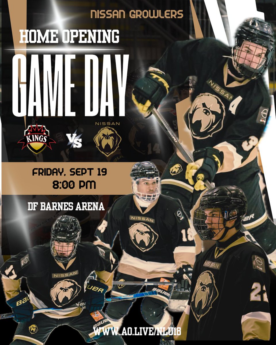 AAAGrowlers's tweet image. ⬛️⬜️🟨 Game Day - Home Opening Weekend!!
🕢 8:00PM
📍 @DFBarnesArena 
🆚 @KingsWestern 
📺 ao.live/nlu18
🎙️ @FelthamDrew 

#NoTimeOff #Woof