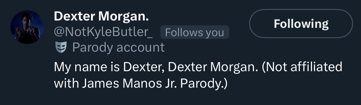 FAG_THE_WOLF's tweet image. I’m on to you Dexter