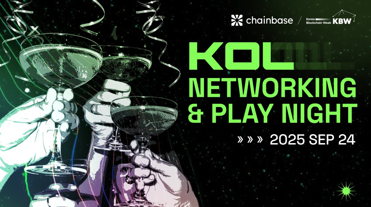 ChainbaseHQ's tweet image. Excited to support KBW 2025 KOL Networking &amp;amp; Play Night as a sponsor 💜💛

See you in Seoul on Sept 24 👋