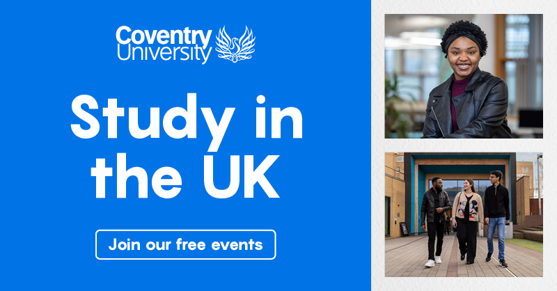 covintstudents's tweet photo. Find out more about our wide range of courses, application process, student support, scholarships and much more.

Kumasi, Ghana: 27th Oct.
Accra, Ghana: 1st Nov.
Lagos, Nigeria:4th Nov.
Abuja, Nigeria: 4th Nov.
Port Harcourt, Nigeria: 6th Nov.
Nairobi, Kenya: 8th Nov.