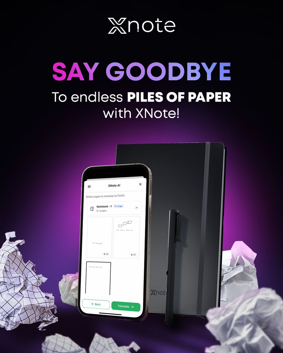 XNote_AI's tweet image. Drowning in paper? It's time for a change.
Say goodbye to stacks of paper and hello to XNote! Organize your thoughts, keep your notes in one place, and watch your productivity soar. With XNote, your ideas are always synced and ready no more searching through piles of paper.
Make…