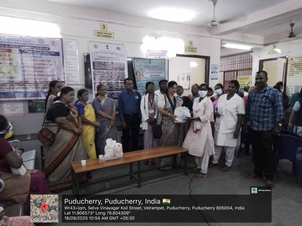 SNSPA-Nutritional package were distributed to TB patients at Murungapakkam, Puducherry on 18.9.25