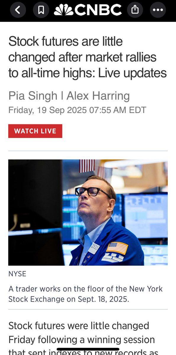 b_workspace's tweet image. If you’re like @CNBC and haven’t figured it out yet, “ALL TIME HIGH” is actually the dollar hitting an all time low. It’s dilution. It’s the opposite of the austerity we actually need.