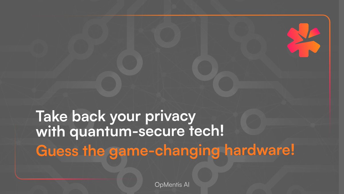 Your health data shouldn’t be in Big Tech’s hands.
With OpMentis Q-HDV, it won’t be. We’re creating quantum-secure, local encryption that keeps your privacy where it belongs, with you.
The $OPM revolution is just getting started. 🚀

And here’s a teaser. 
Our next hardware