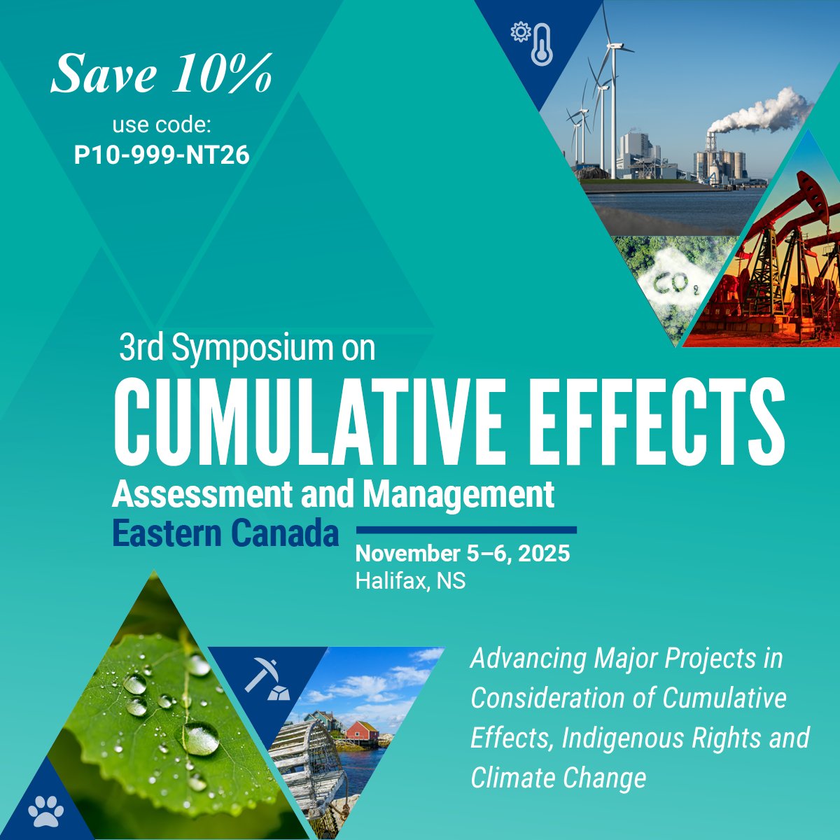 bit.ly/42DpZDr | Whether you’re navigating regulatory expectations, building partnerships, or planning for sustainable growth, CI’s Symposium on Cumulative Effects Assessment &amp; Management provides the insights and connections you need. Save 10% w/code: P10-999-NT26