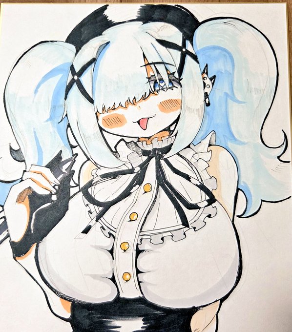 もち勝つ用にイッパツちゃんを色紙にイッパツ描き～✍️ 