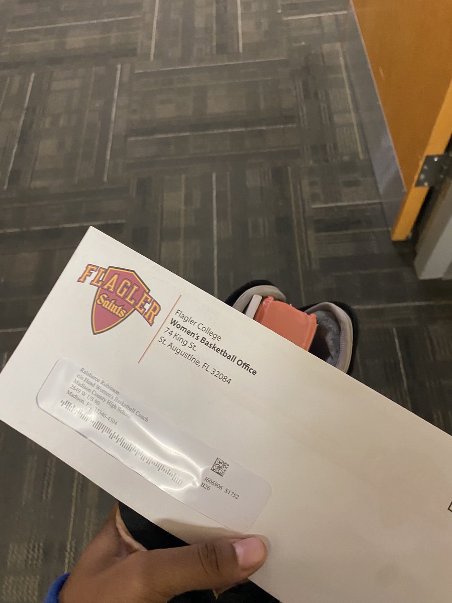i’m appreciative to have a letter from Flagler saints #AGTG