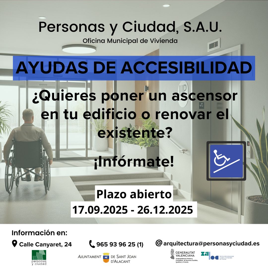 #AyudasAccesibilidad 
AYUDAS DE ACCESIBILIDAD 2025
🗓️ Plazo abierto hasta el 26 de diciembre de 2025.
ℹ️ ¡Llámanos e infórmate!