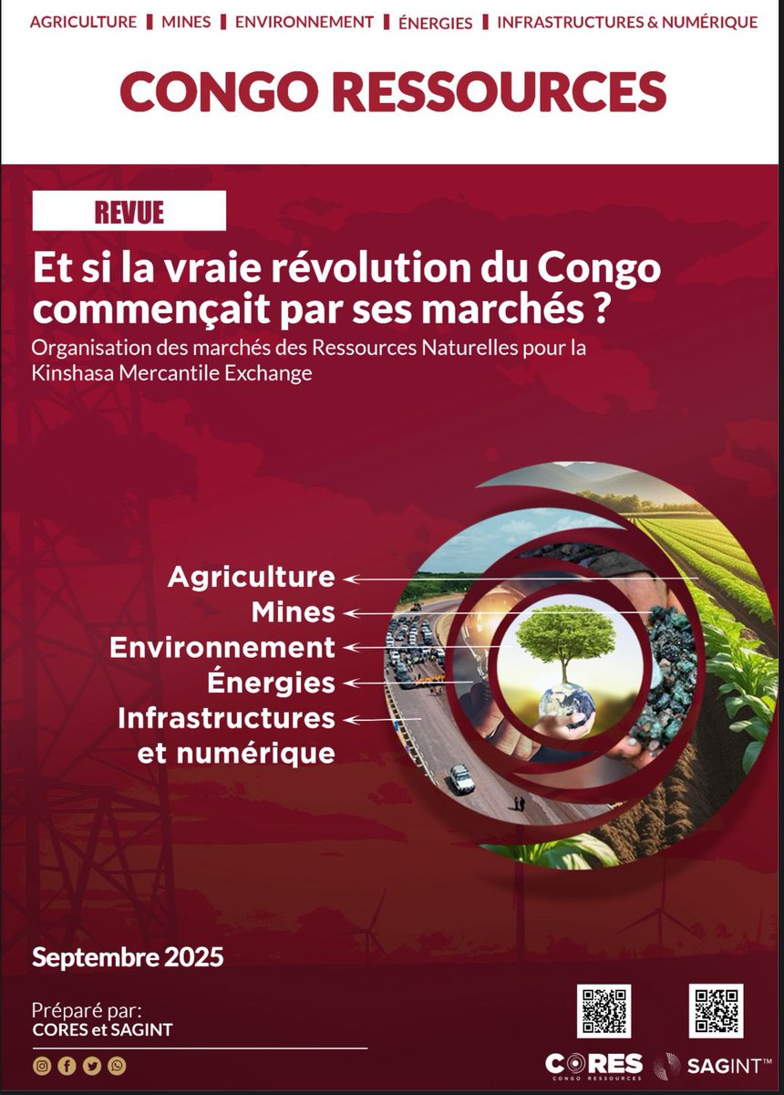 Revue Congo Ressources
Et si l’avenir de la RDC passait par ses marchés ? Avec la Kinshasa Mercantile Exchange : blockchain, agriculture, mines, énergie &amp; éco-actifs reliés au monde. Prospérité, durabilité, transparence 👉 congoressources.cd/revue