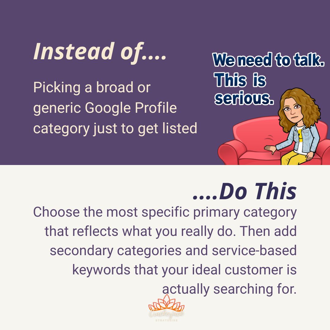 CrackerjackStr's tweet image. Your Google Profile category is one of the biggest factors in whether you show up in the Map Pack. Google doesn’t guess what you offer; you tell it so it can index you correctly.

#LocalSEO #GoogleBusinessProfile #MapPackMatters #CrackerjackStrategies #SmallBusinessMarketing