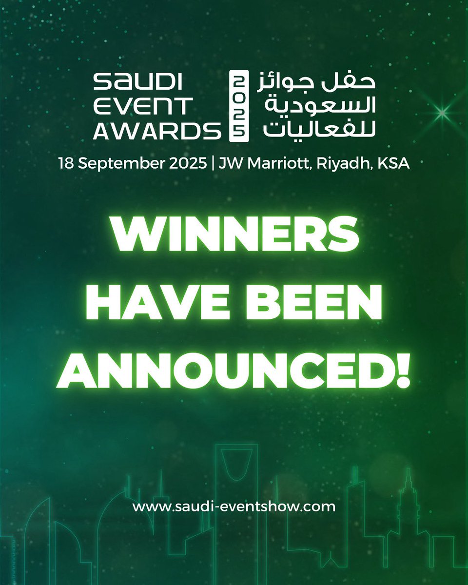 ✨ And the Winners Are In!
We’re still riding the high from last night’s unforgettable #SaudiEventAwards. From dazzling red-carpet moments to inspiring wins and lasting memories, it truly was a night to remember.

👉 See the full list-bit.ly/46tucL0