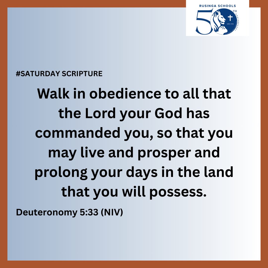 rusingaschools's tweet image. True prosperity isn’t just achievement, it’s living in alignment with God’s word. ✨ 

Obedience is trust, and His guidance leads to purpose, growth &amp;amp; fulfillment.

#SaturdayScripture
#RusingaSchools
#LegacyOfExcellence
#RusingaGoldenJubilee