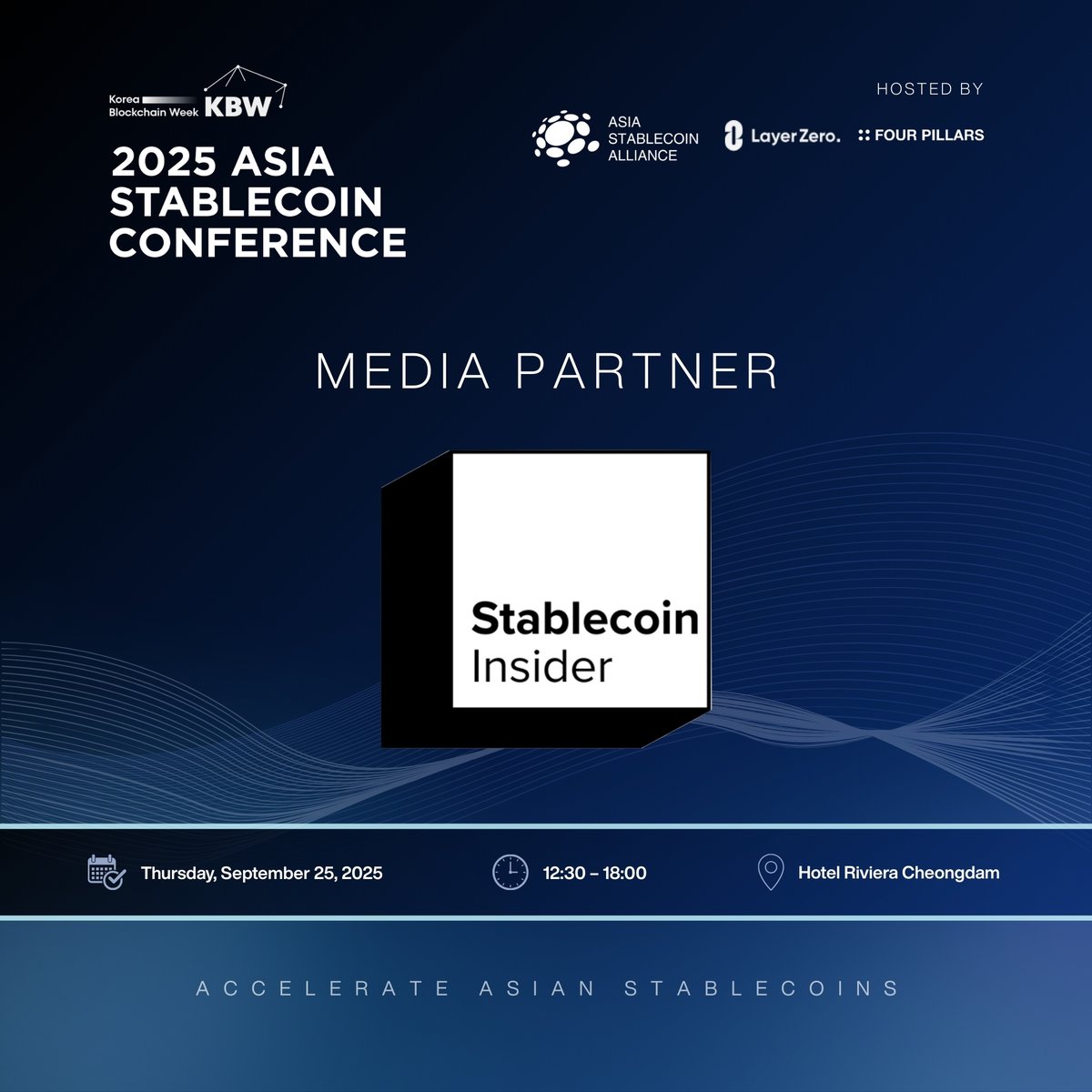Stablecoin Insider (@stablecoininfo) on Twitter photo Asia's inaugural large-scale stablecoin summit brings 500+ global banking, regulatory, and blockchain leaders to Seoul's Hotel Riviera on September 25, 2025.
We are extremely happy to support <a href="/AsiaStablecoin/">Asia Stablecoin Alliance</a> event next week.
Organizers expect around 500 participants, including Asia's inaugural large-scale stablecoin summit brings 500+ global banking, regulatory, and blockchain leaders to Seoul's Hotel Riviera on September 25, 2025.
We are extremely happy to support <a href="/AsiaStablecoin/">Asia Stablecoin Alliance</a> event next week.
Organizers expect around 500 participants, including
