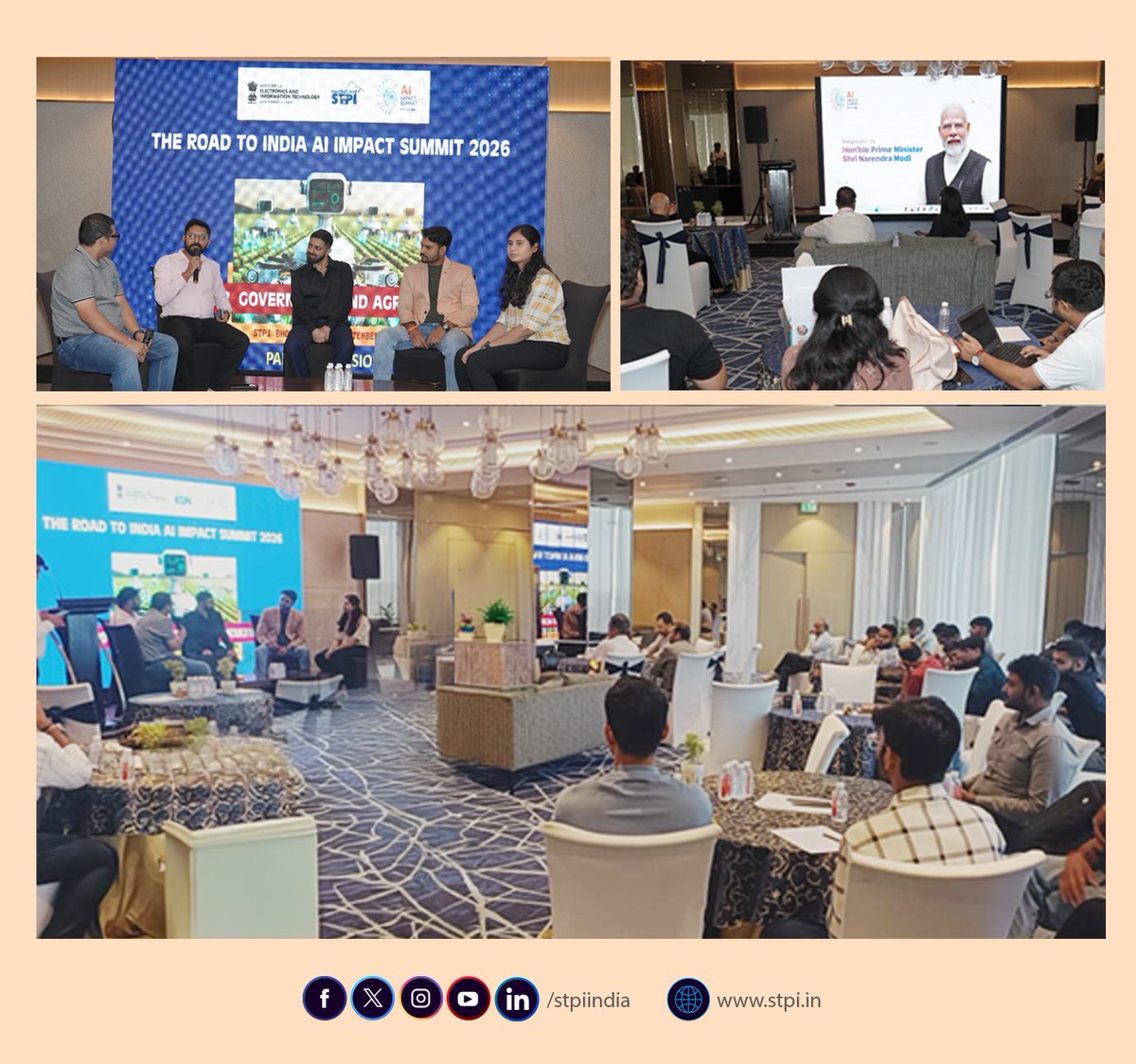 stpiindia's tweet image. ✨ A glimpse from the Road to India AI Impact Summit 2026 Pre-Event Awareness Session on AI in Governance &amp;amp; Agriculture, hosted by STPI Bhopal on 19th Sept 2025 at Courtyard by Marriott.

The session highlighted policy insights, India’s AI ecosystem, and the transformative role…