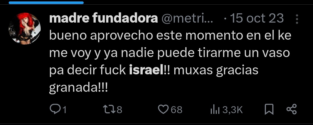 Clonazepamers's tweet photo. @metrikazf Fuсk Isrаеl pero cuando te ponen la pasta no tanto jajajajajaja 

Los progres con el dinero son una cosa. https://t.co/rjGx46q4LZ