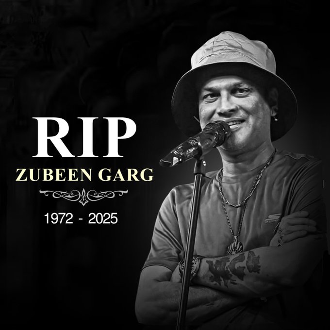 Devastated by the untimely passing of #ZubeenGarg, the iconic voice of 'Ya Ali' &amp; a beacon of Assamese music. At 52, a tragic accident in Singapore silenced his vibrant spirit. His melodies united cultures &amp; inspired generations. Rest in harmony, <a href="/zubeengarg1/">Zubeen Garg</a>. #RIPZubeenGarg