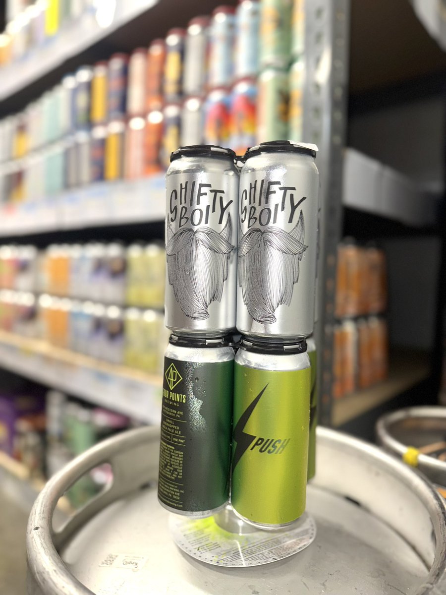 You’ve made it to the weekend; it wasn’t easy, but we got there! And now time for your reward: #FourPointsFriday!🎉

<a href="/Fourpointsbrews/">Four Points Brewing</a> just hit us with two fresh cans to get this party started - Shiftyboi Golden Lager and Push Small IPA are both light, low ABV crushers that you