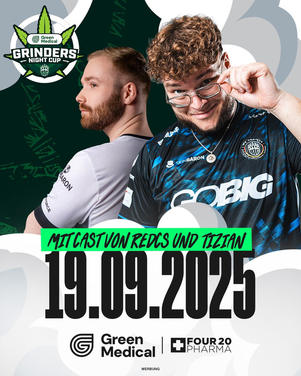 BIGClub's tweet image. ᵂᴱᴿᴮᵁᴺᴳ
Grinders Night Cup
Heute um 19 Uhr unterstützt @tizianCS @redCS_2 beim Cast. 🔥
Freut euch auf das Caster-Duo und spannende Matches!