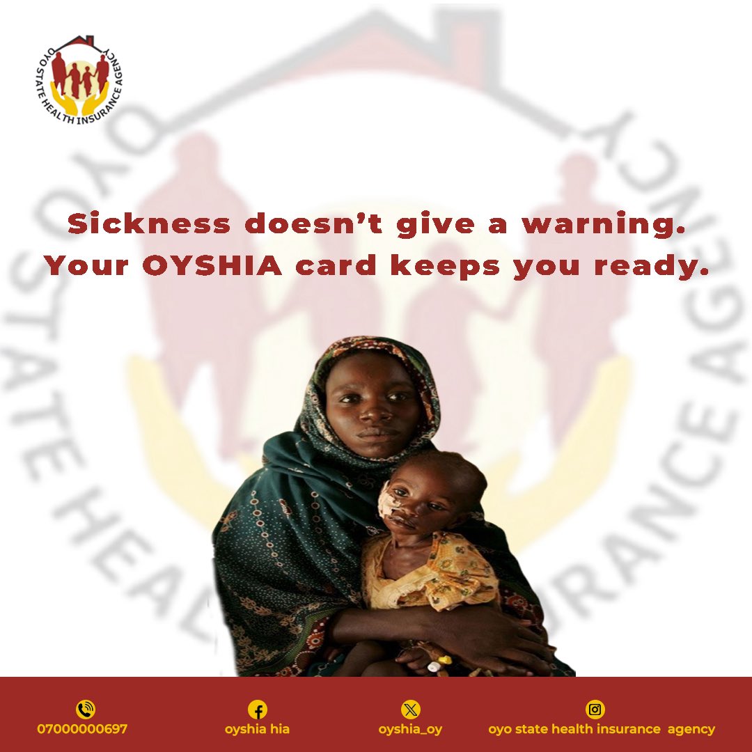 Friday vibes are sweet, but sickness no dey send weekend notice.

Enroll now: send DM. 
📞 07000000697

#OYSHIAcares 
#StayReady