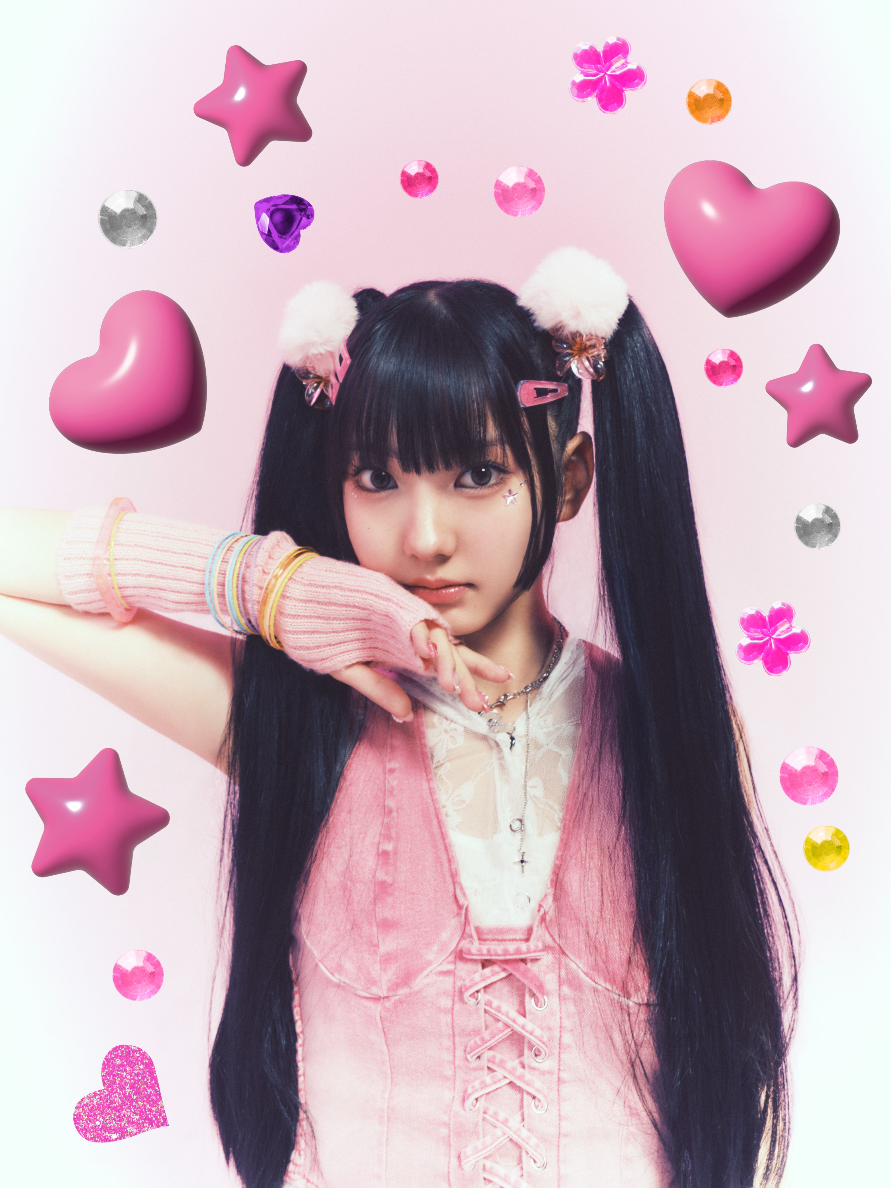 OH MY GIRL バナナ 限定版　ピンクVer Haru chan's Fluffy Organdy Overskirt by Baby, the Stars