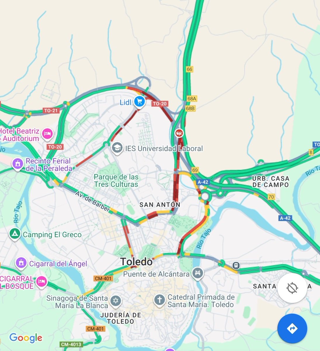 Caos #Trafico en #Toledo
#retenciones #SeguridadVial #Movilidad