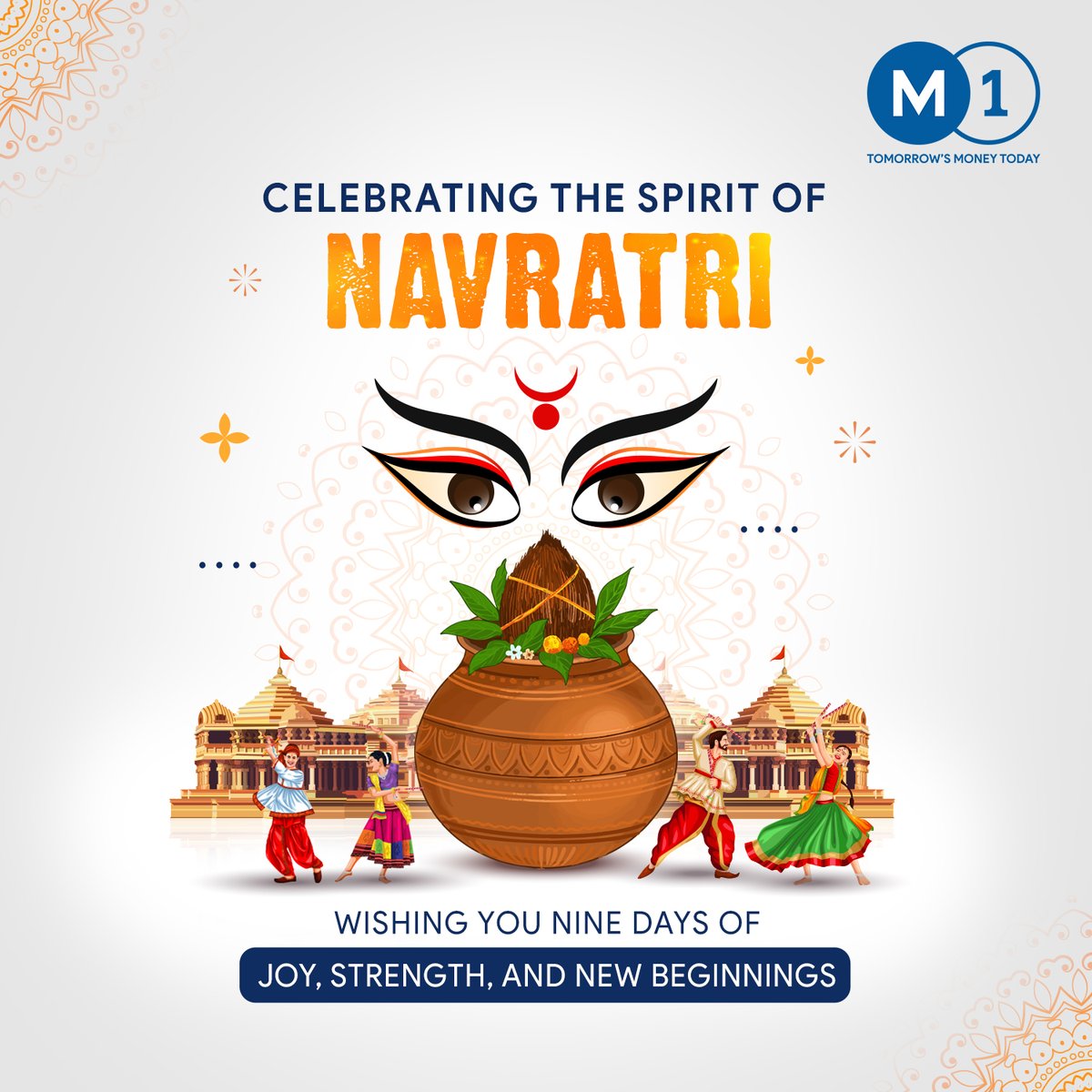 M1xchange's tweet image. Navratri is 9 days of devotion, energy & new beginnings. 🌸
May this festive season bring strength, harmony & prosperity to you & your loved ones. ✨
#HappyNavratri #Navratri2025 #FestivalVibes #Positivity #Prosperity #India