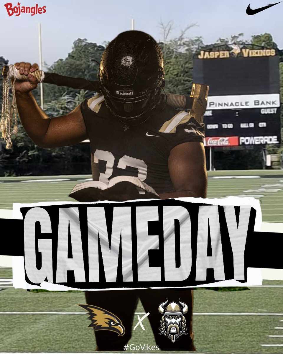 #ShowUp and support the Vikings as we take on Athens in a big region game at the beautiful Ki-Ro Gambrell Field Stadium tonight at 7pm!!⚔️🖤💛
#JHS #VikingFootball #HomeGame #RegionGame #YouthNight #LockedIn #JasperVsEverybody #GoVikes