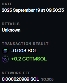 sol_diLeMMa's tweet image. I just claimed my @GAINZNFTs rev-share for holding 4 exo body NFTs!

Nothing better than gettin' nearly $50 of the $gotmSOL LST just for holding, LFG!!! 🔥🔥🔥

#GAINZ $GOTM #Solana #NFTs