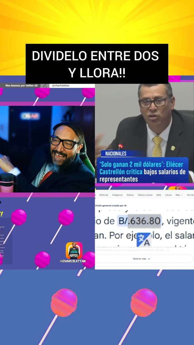Sígueme también en instagram 
instagram.com/reel/DOxQQLaDC…

Representantes ganan $2,000, pero dicen que después de descuentos les queda $1,50 y que si lo “dividen entre dos” es como ganar $700. 
Mientras tanto, el panameño de a pie cobra $600 y no se queja: se levanta, trabaja.