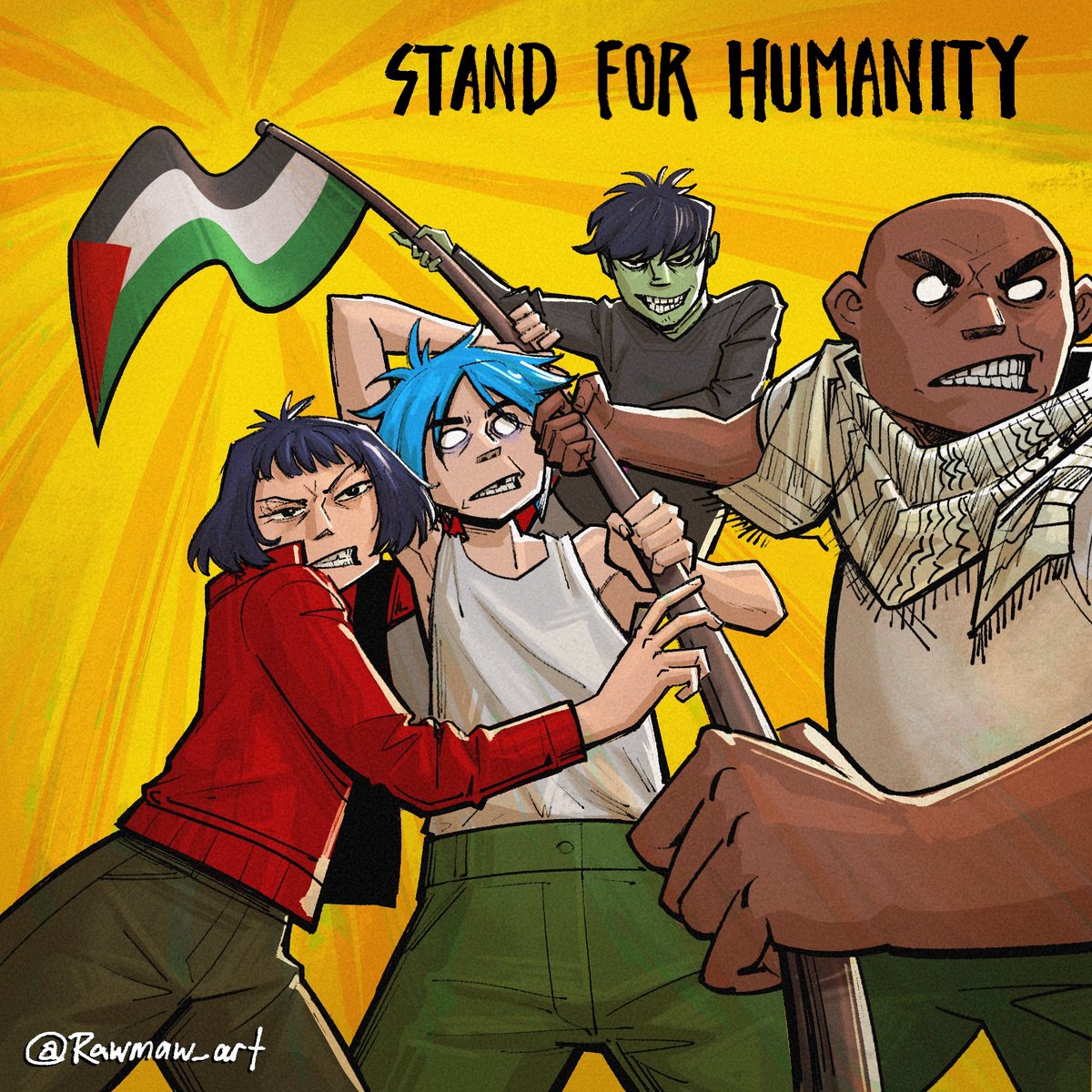 RawMaw_Art's tweet image. #gorillaz stands with #palestine