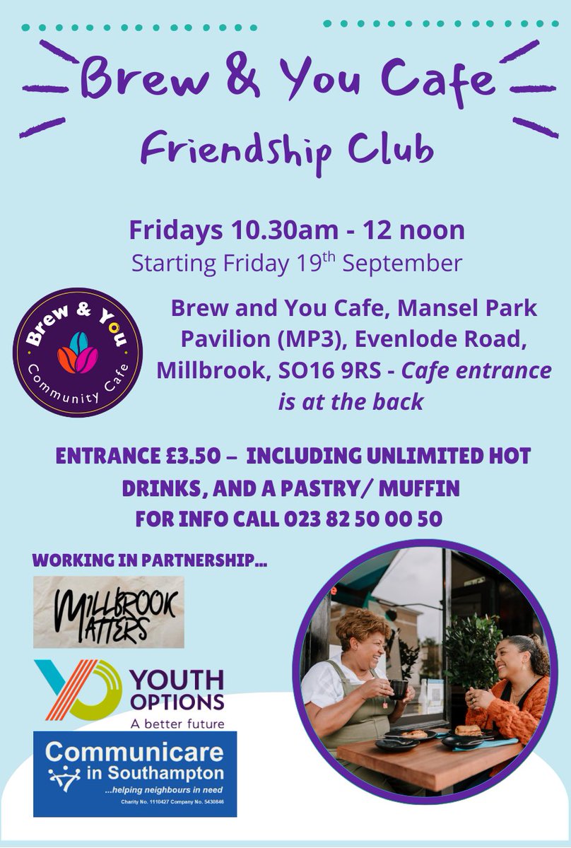 Communicare_SO's tweet photo. A HUGE ‘thank you’ to everyone who came to the launch of our new friendship club today! We look forward to seeing you all again next Friday, 10.30am, at the Brew and You Café. @YouthOptions  @MbrookMatters https://t.co/3WRdtgBNM2