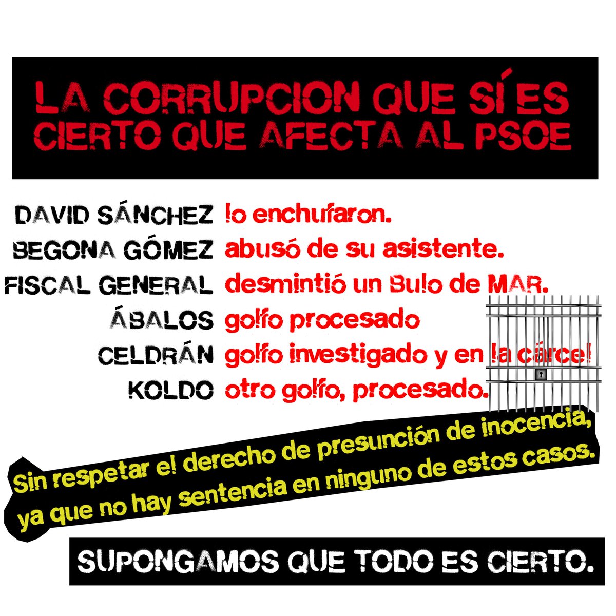 Cada día me preocupan más los votantes del PP.
No acabo de resolver mi dilema:
¿Son tan ignorantes y dóciles?
¿Son como ellos, por cómplices?
En ambos casos te están colocando en el lado
erróneo de la historia, estáis en el lado de los malos.