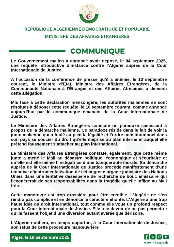 وزارة الشؤون الخارجية| MFA-Algeria tweet media