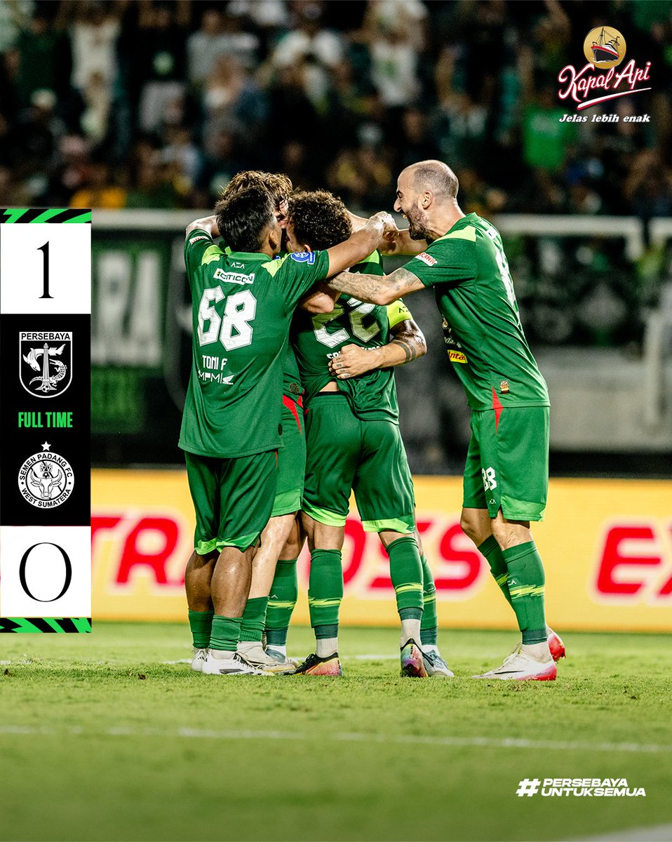 FT
Persebaya 1-0 Semen Padang

⚽ Bruno Moreira 78'

#Persebaya #PersebayaUntukSemua