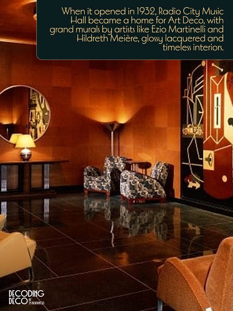DecodingDeco's tweet image. While hosting grand performances, too. Elegant curves built for sound, golden grilles hiding technology, the whole placed shimmering with Deco drama.

[Artdeco, New York, Architecture, Modern heritage, Urban History, Modernism, Details, Decode Deco, Decoding Deco]
