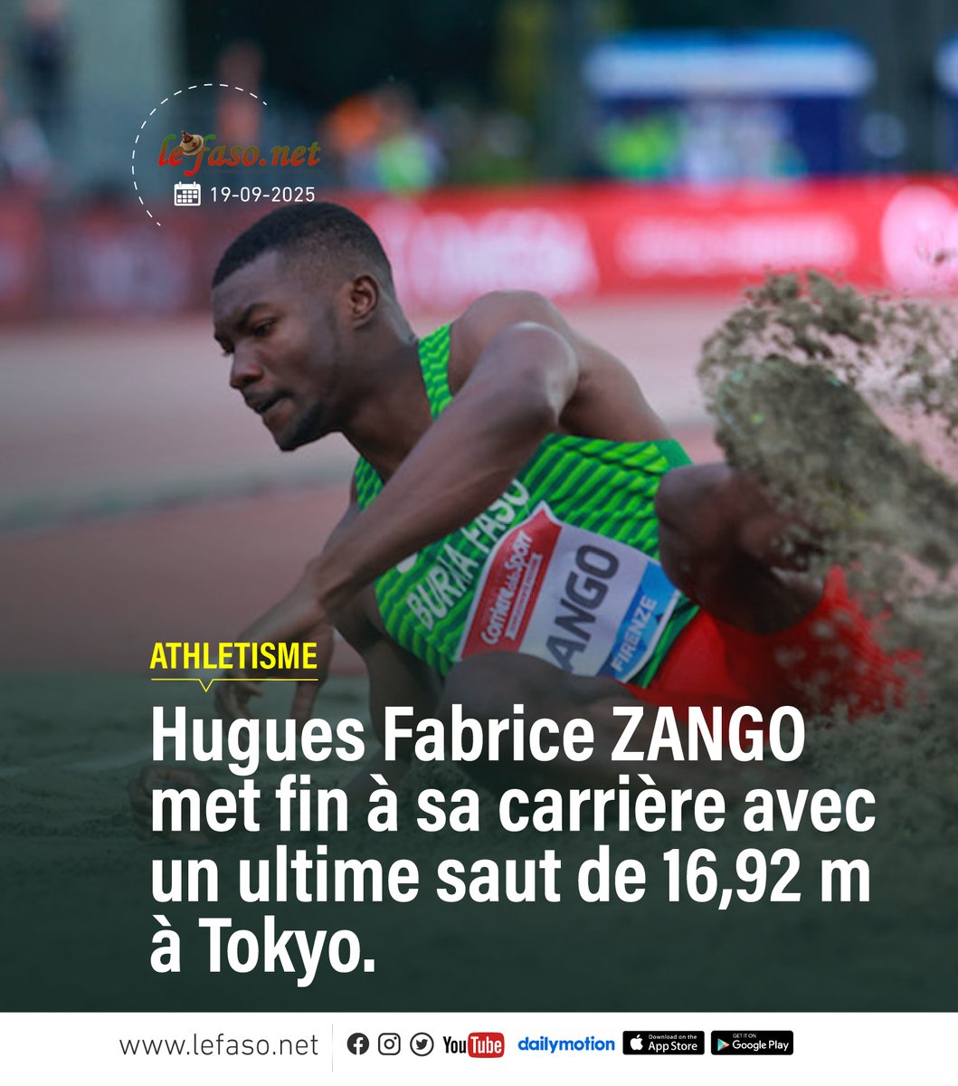 Mondiaux d'athlétisme Tokyo 2025 : Hugues Fabrice Zango se classe 7e avec un saut de 16,92 m