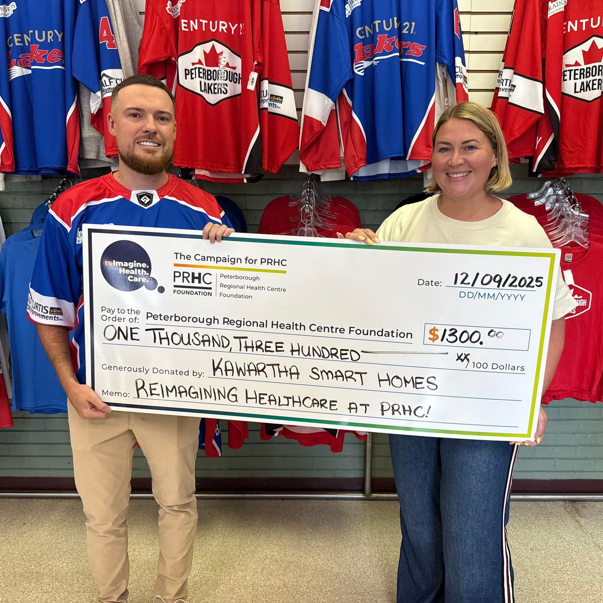 🥍Inspired by the Lakers stepping up as PRHC Foundation campaign ambassadors for the 2025 MSL season, Lakers fan Jake Howard-Davis of Kawartha Smart Homes pledged to make a donation for every Lakers goal this season. That's $1,300 raised - thank you for turning goals into good!🎉