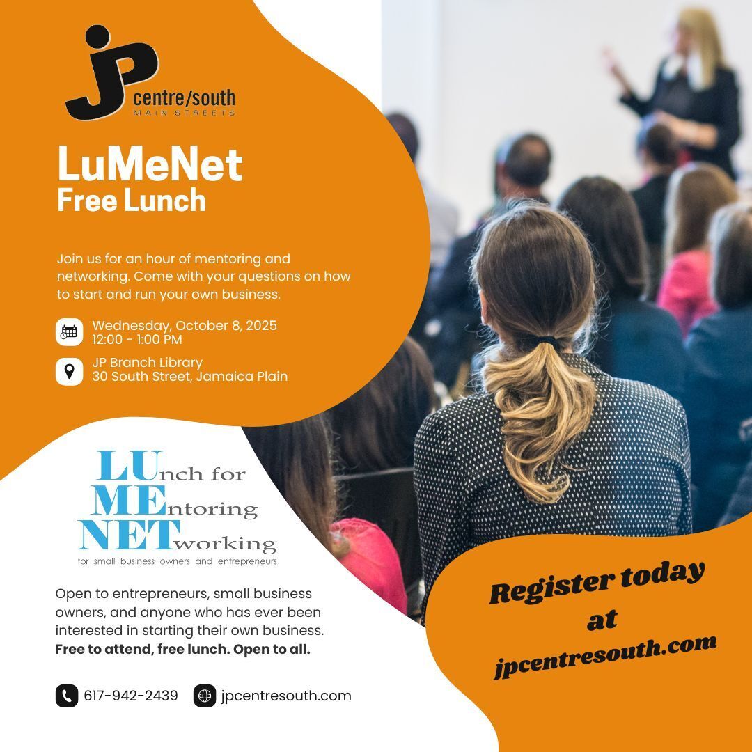 Join us for an hour of mentoring and networking. Open to entrepreneurs, small business owners, and anyone who has ever been interested in starting their own business. Come with your questions on how to start and run your own business.

NEW TIME: This luncheon will take place at a