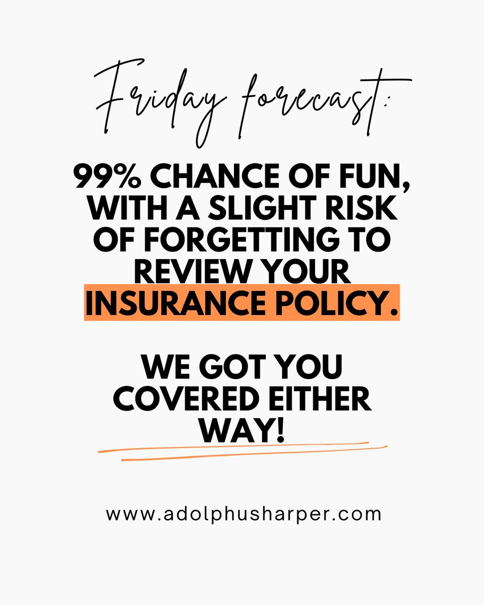 adolphus_h48834's tweet image. Cheers to Friday and worry-free weekends! Because protection never takes a day off. #FridayMood #SecureWeekend  #StayCovered #InsuranceTips #InsuranceHumor #FridayForecast #FridayFun #InsuranceAwareness #InsuranceMatters #PolicyReview #PeaceOfMind #FinancialWellness