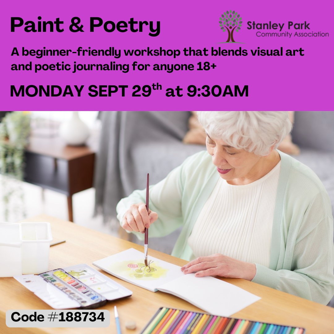 🎨Join us for a ONE DAY workshop on painting and poetry on Monday September 29th.  A relaxing, expressive, and beginner-friendly workshop that blends visual art and poetic journaling.  spcakitchener.ca/programs?view=…
 #KWAwesome#painting #poetry