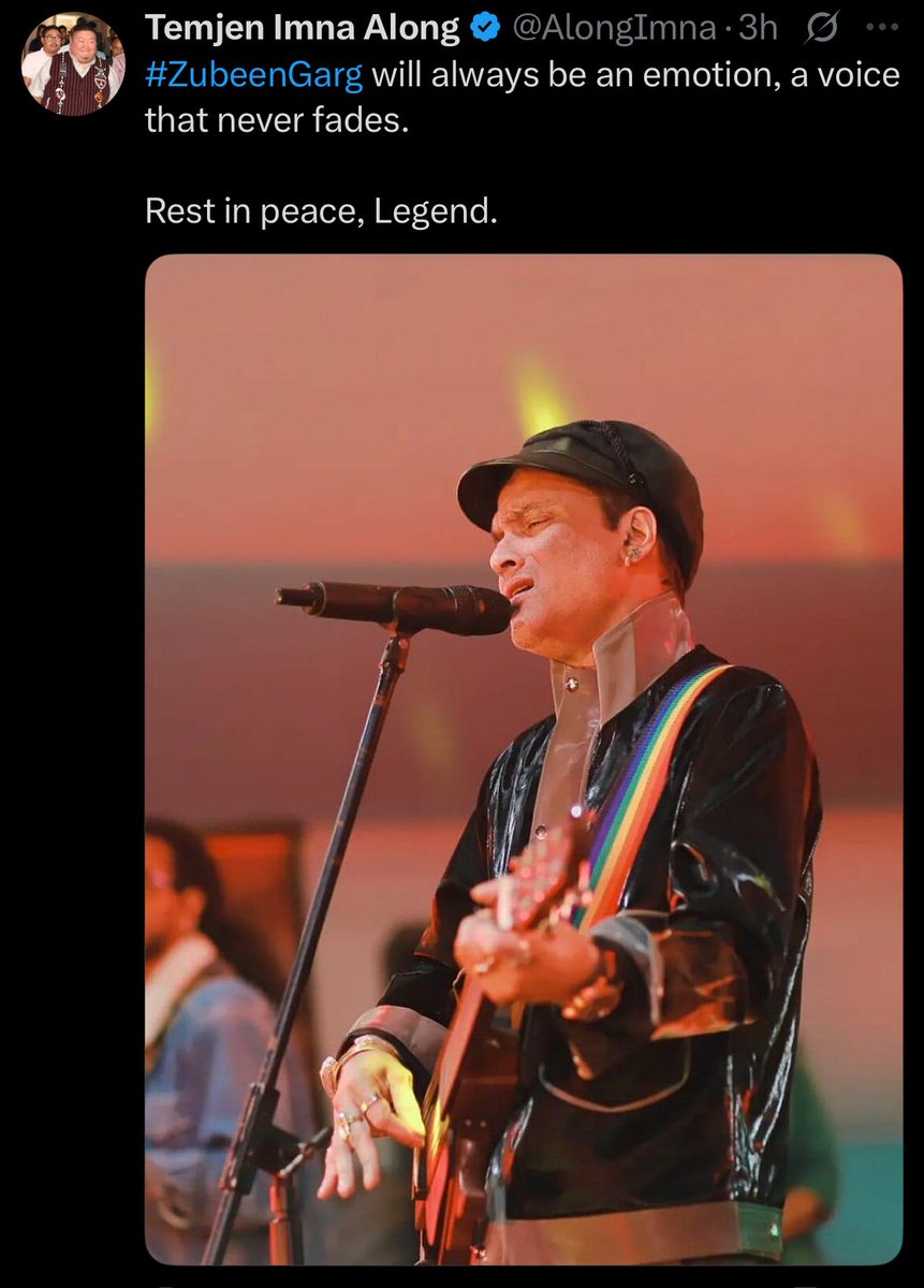 thetruthin's tweet photo. Nagaland Tourism and Higher Education Minister @AlongImna paid tribute to Zubeen Garg on X, saying, “Zubeen Garg will always be an emotion, a voice that never fades. Rest in peace, Legend.” https://t.co/mxRVdkVzgO