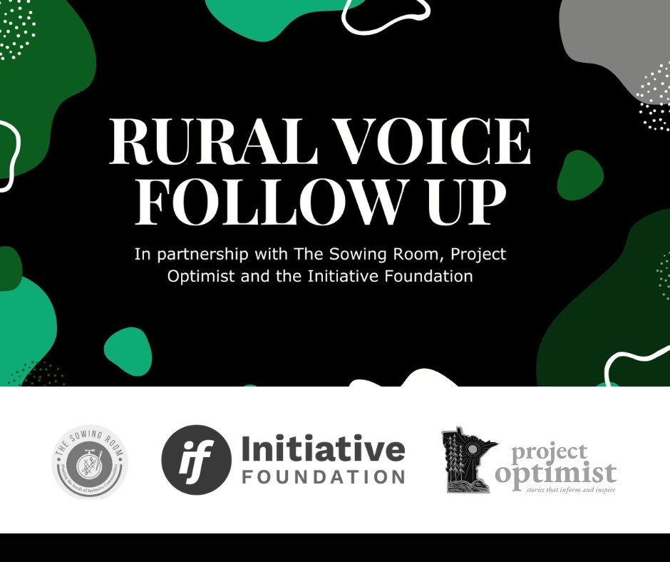 Wadena and Long Prairie-area folks: The Initiative Foundation, The Sowing Room and Project Optimist invite you to Rural Voice follow-up conversations in Wadena and Long Prairie. Register for upcoming events: ifound.org/news/rural-voi…